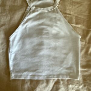 Zara White Halter Crop Top